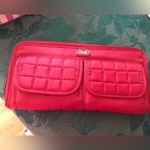 Lug Red Quilted Wallet with Zipper Closure